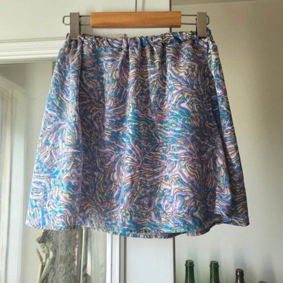 Glam mini skirt multicolor print size small - Picture 2 of 5